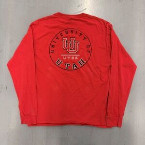 Russell Athletic University of Utah Utes Long Sleeve T-Shirt Red Mens Large